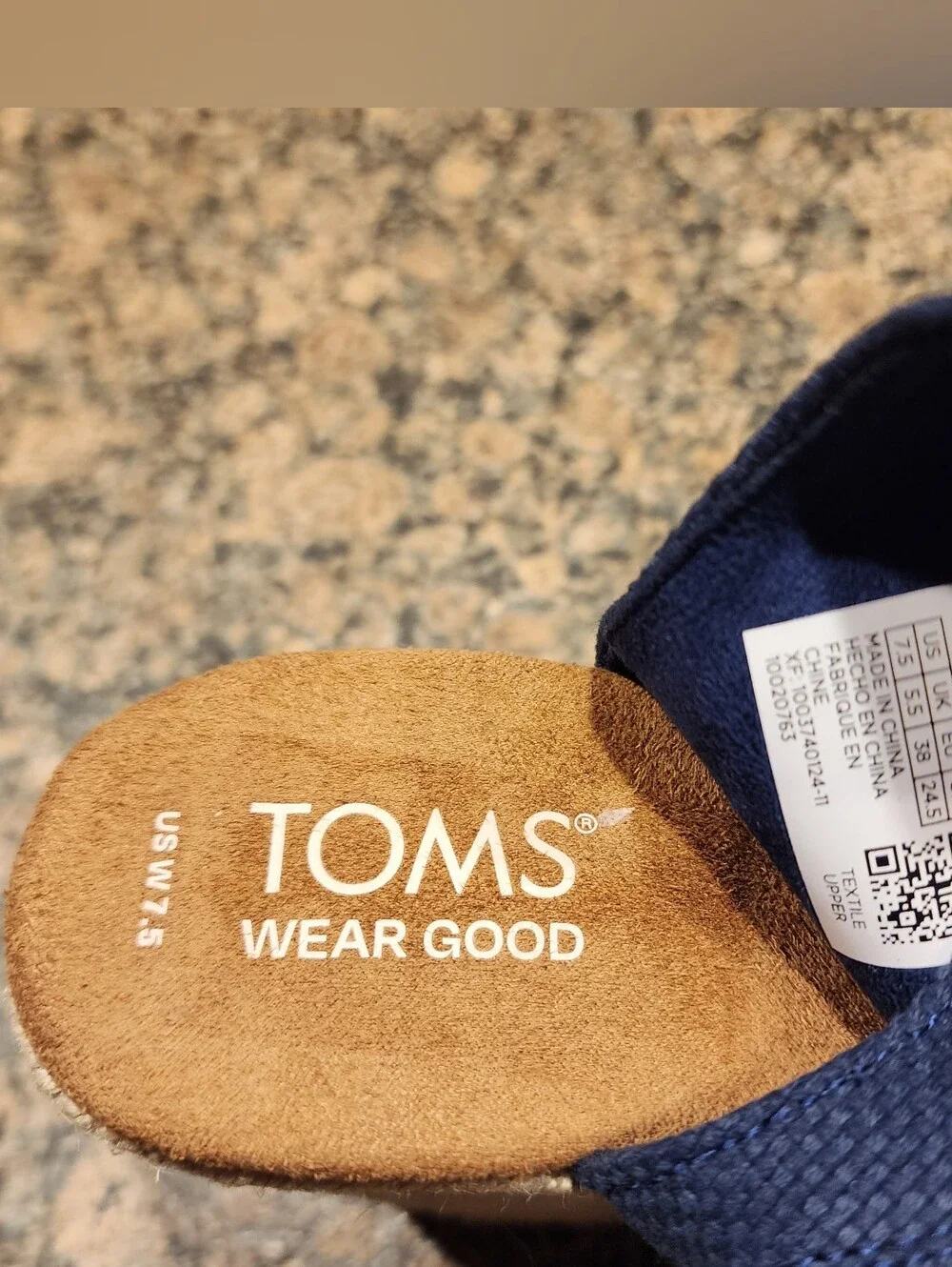Women’s Toms Majorka Wear Good Navy Espadrille Block Heel Sandals, Size 7.5